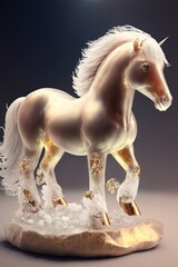 Obraz na płótnie Canvas close up of a figurine of a horse. generative ai.