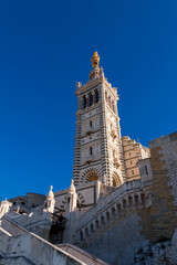 Basilica of Notre-Dame de la Garde or la Bonne Mere in Marseille, France
