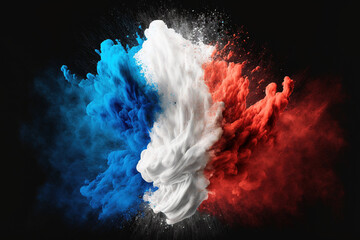 Plakat Image of color powder splash and explosion abstract art . Admirable Generative AI image .