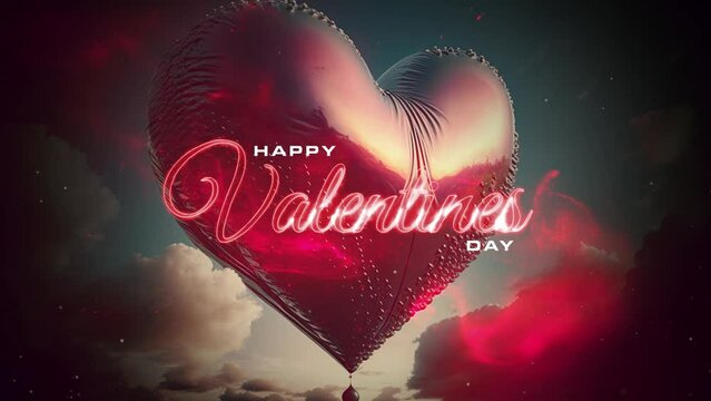 Valentine's Day Motion Typography with Heart Balloon