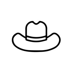 cowboy hat line art vector illustration