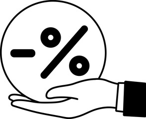 Percentage best deal discount sale shopping business financial Semi-Solid Black and White