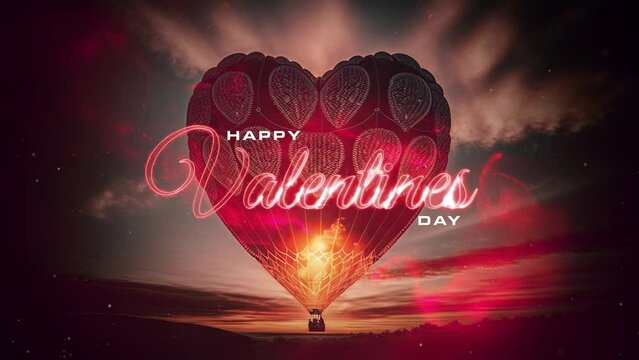 Valentine's Day Motion Typography with Heart Balloon