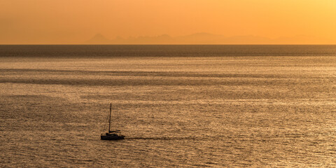 Sunset Sailing off the coast of Spain