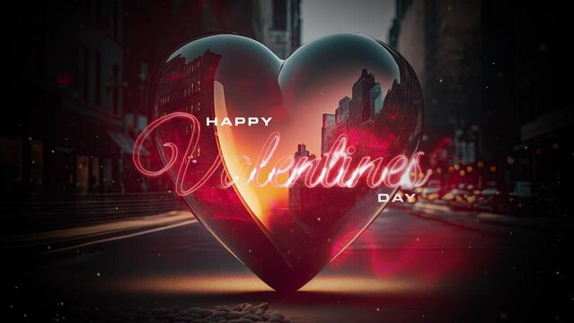 Valentine's Day Motion Typography with Heart Balloon