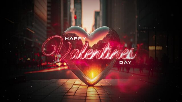 Valentine's Day Motion Typography with Heart Balloon
