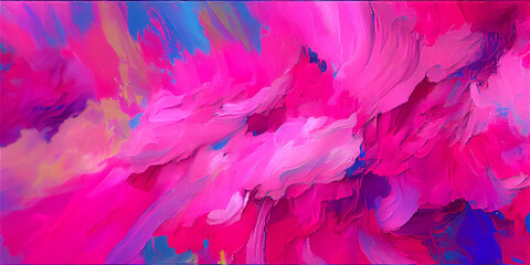 Obraz premium Abstract oil painting with thick brushstrokes with bright color ideal for art backgrounds, generative AI