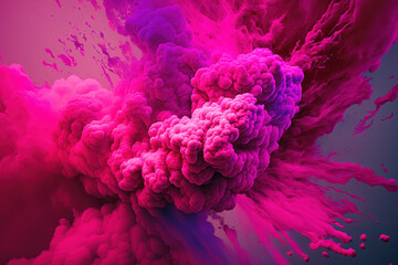 Abstract happy pink colorful background, bright rainbow ink clouds AI Generated - 568460760