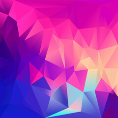 vector abstract irregular polygon square background - triangle low poly pattern - color