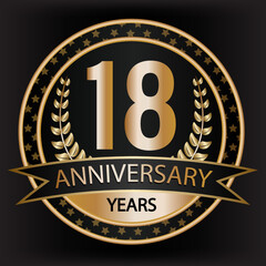 Gradient vector 18 year anniversary and anniversary