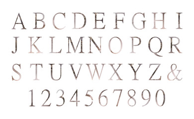 Modern creative design alphabet marble texture. Alcohol ink. Vector illustration.