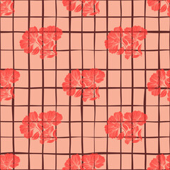 Seamless pattern with retro flowers. Vintage floral background.