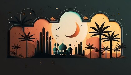 Ramadan's celebration background with copy space for text generative ai