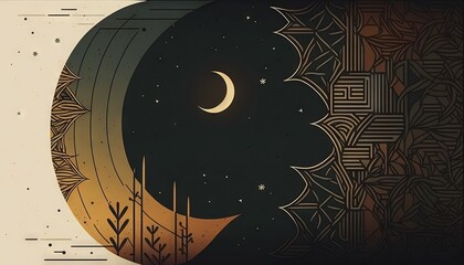 Ramadan's celebration background with copy space for text generative ai