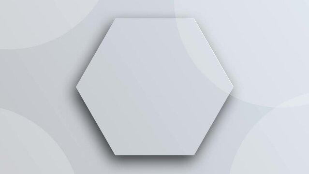 Grey white abstract geometry hexagon background. Seamless loop. 4K footage 