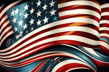 usa american flag creative patriotic background design new quality universal colorful joyful memorial independence day holiday stock image illustration wallpaper, generative ai