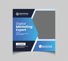 Modern digital marketing agency and corporate social media banner design template