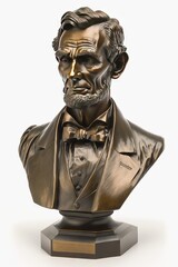 Obraz premium Abraham Lincoln Chrome Bronze Statue Bust, President's day, generative AI