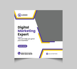 Modern digital marketing expert and corporate social media post banner design