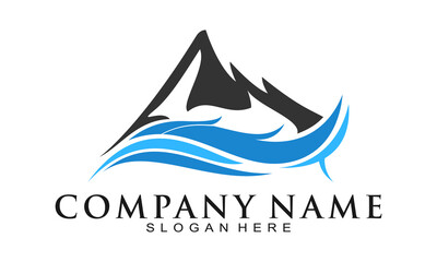 Volcano with wave vector logo