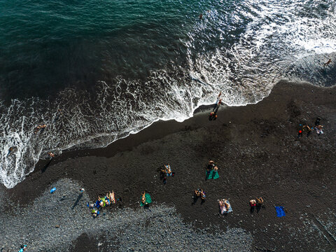 Schwarzer Sandstrand, Praia da Formosa Funchal, Madeira