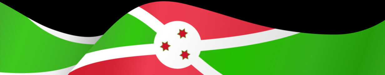 Burundi flag wave isolated on png or transparent background