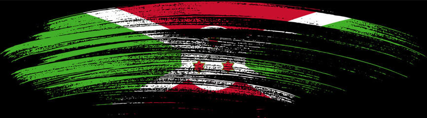 Burundi flag with brush paint textured isolated  on png or transparent background