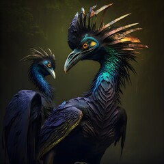  alien world birds with a sharp nose and luxury looking feathers