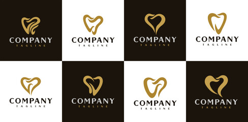 Simple dental tooth logo design template