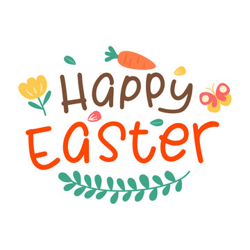 Happy Easter Day Typography, Illustration, Transparent