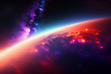 Abstract planet in space illustration AI