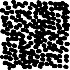 Black uneven specks, spots, blobs, splashes seamless repeat pattern. Free hand drawn speckles, flecks, stains or dots of different size texture. Abstract monochrome background. Raster version.
