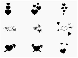 set of black and white icons