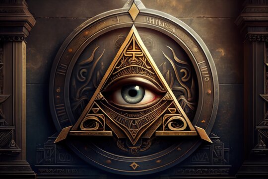 Generative AI illustration of history and secrets of Illuminati concept