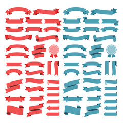 Obraz premium 赤と青のリボンのコレクション