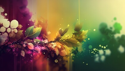 Abstract Flowers flat style background generative ai