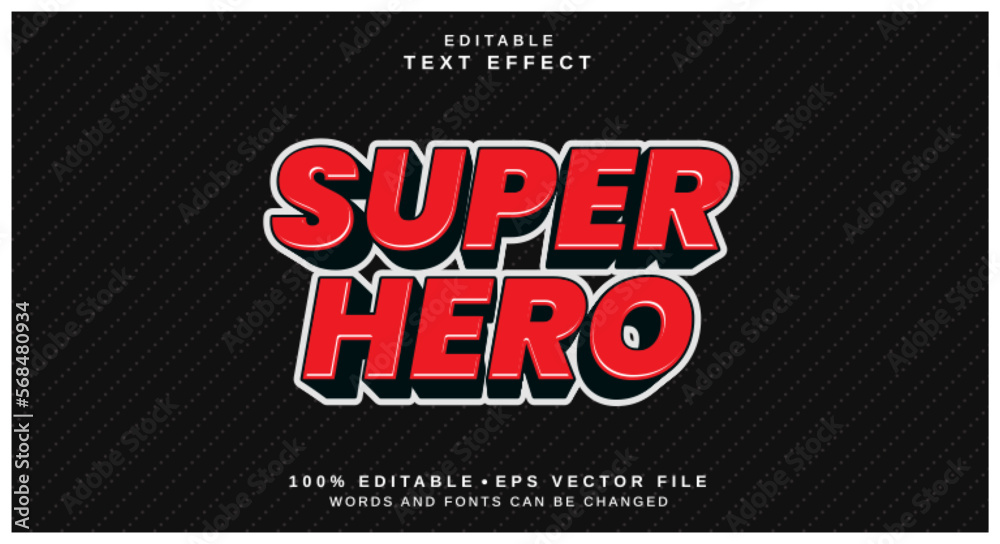 Fototapete Editable text style effect - Super Hero text style theme.