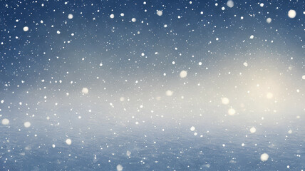Fototapeta na wymiar christmas winter snow illustration with beautiful light and snow flakes on bokeh background with free copy space for banner format design, generative ai