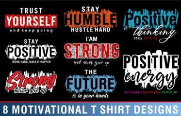 Peel and stick wall murals Positive Typography T shirt Design Bundle Graphic Vector, Inspirational, Motivational, Slogan, Quotes 