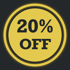 20% off, discount, offer, offer card, deal, promotion, banner 20% off, banner