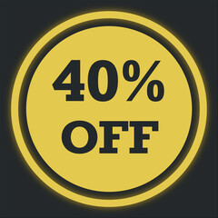 40% off, discount, offer, offer card, deal, promotion, banner 40% off, banner