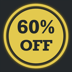 60% off, discount, offer, offer card, deal, promotion, banner 60% off, banner