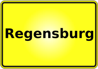 Stadteingangsschild Deutschland Stadt Regensburg