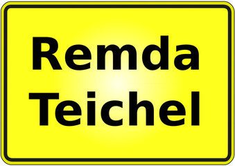 Stadteingangsschild Deutschland Stadt Remda - Teichel