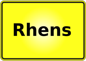 Stadteingangsschild Deutschland Stadt Rhens