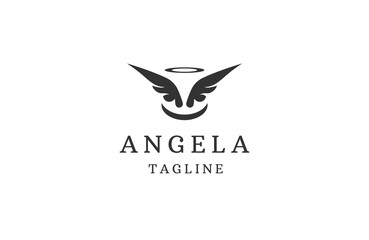 Angel logo concept. Flat icon design vector template