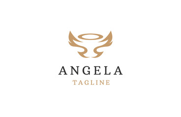 Angel logo concept. Flat icon design vector template