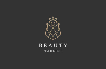 Woman beauty logo icon design template flat vector