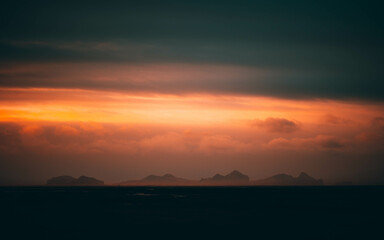 Iceland warm sunset
