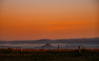 Iceland warm sunset